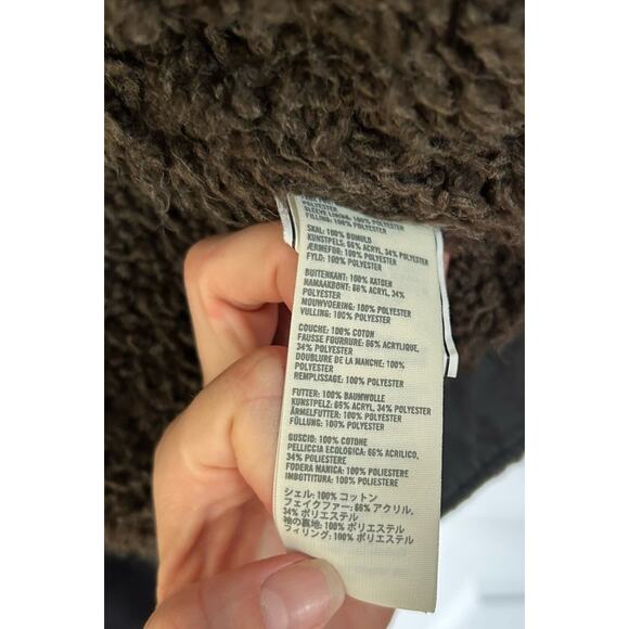 Y2K Hollister Men’s Carpinteria Dark Gray Winter Jacket Coat Size S Sherpa Lined - Picture 7 of 7